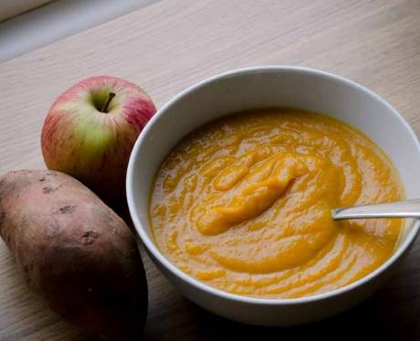 Apple and Sweet Potato Soup - 6-12 Month Baby Food Recipe CleanBabyFood